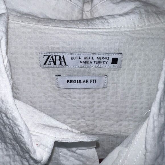 Zara Men's White Button Up Shirt 0625 - Picture 5 of 9